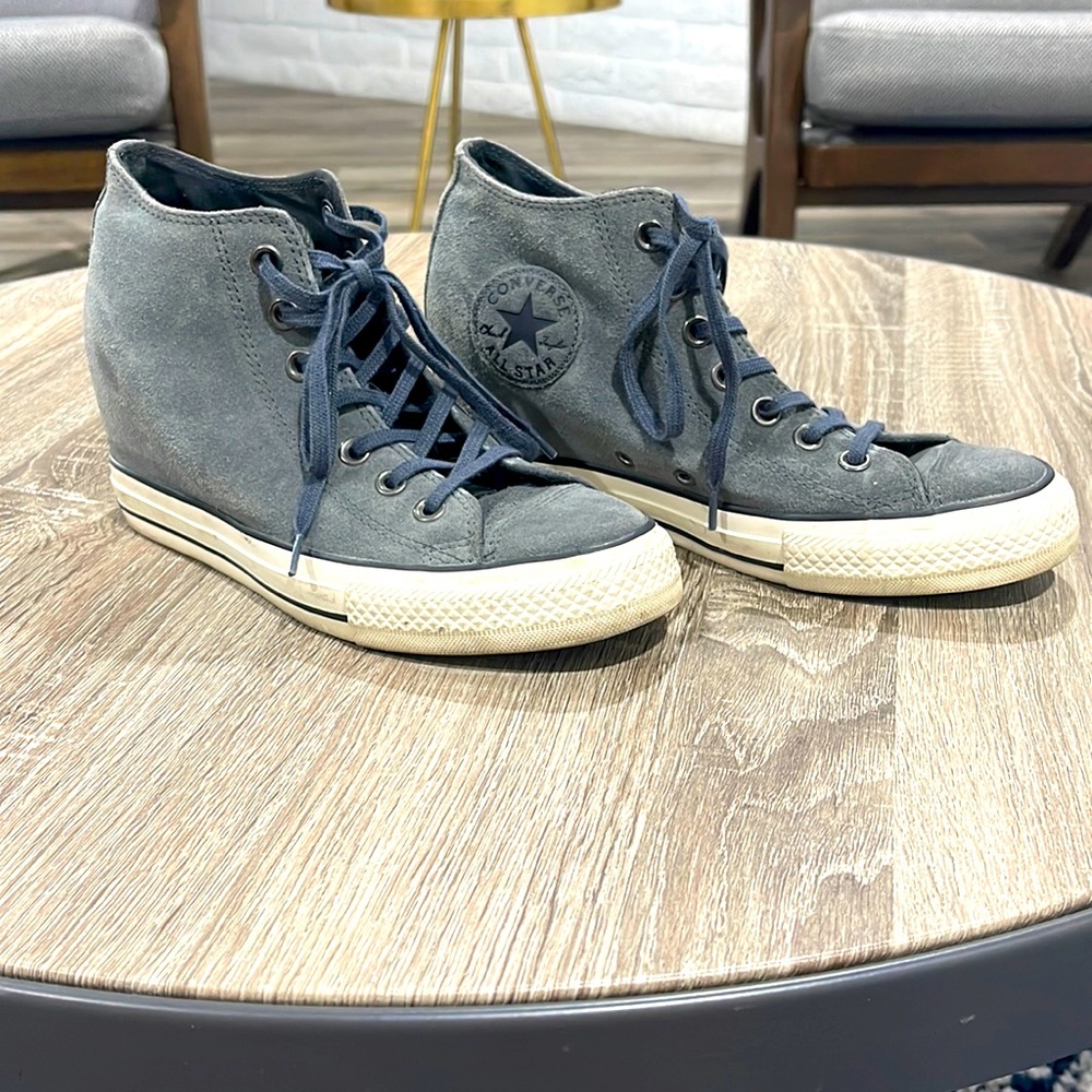 Leather converse platform high tops